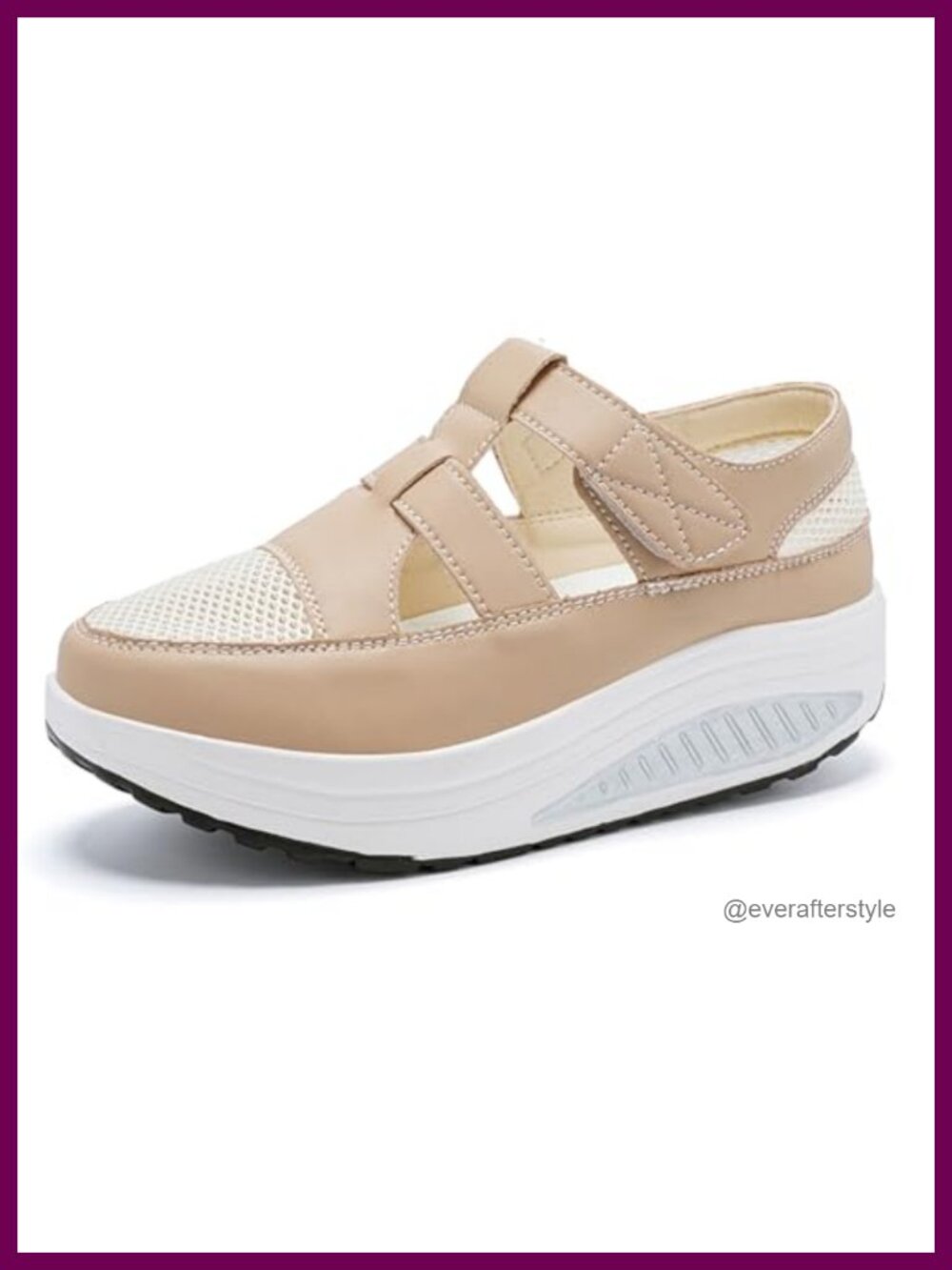 Women's Mesh Hollow Out Wedge Loafers with Hook Loop Arch Support